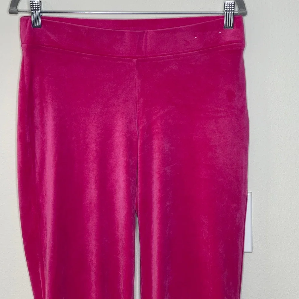 Juicy Couture Pink Velour Track Pants Embellished Logo Size‎ M
